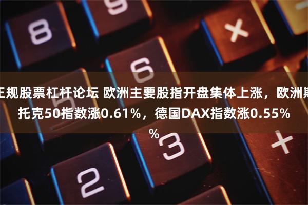 正规股票杠杆论坛 欧洲主要股指开盘集体上涨，欧洲斯托克50指数涨0.61%，德国DAX指数涨0.55%