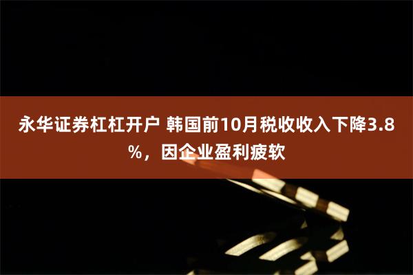永华证券杠杠开户 韩国前10月税收收入下降3.8%，因企业盈利疲软